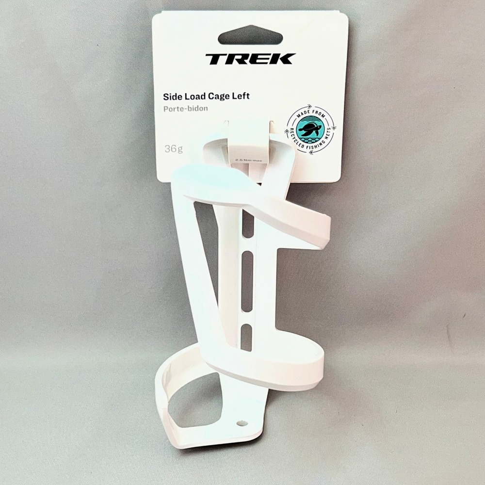 Trek Side Load Water Bottle Cage Left White Recycled Fishing Nets 36g 5322895